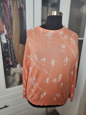 BP. Women's Coral Tie-Dye Crewneck Sweater - Casual Lightweight Knit